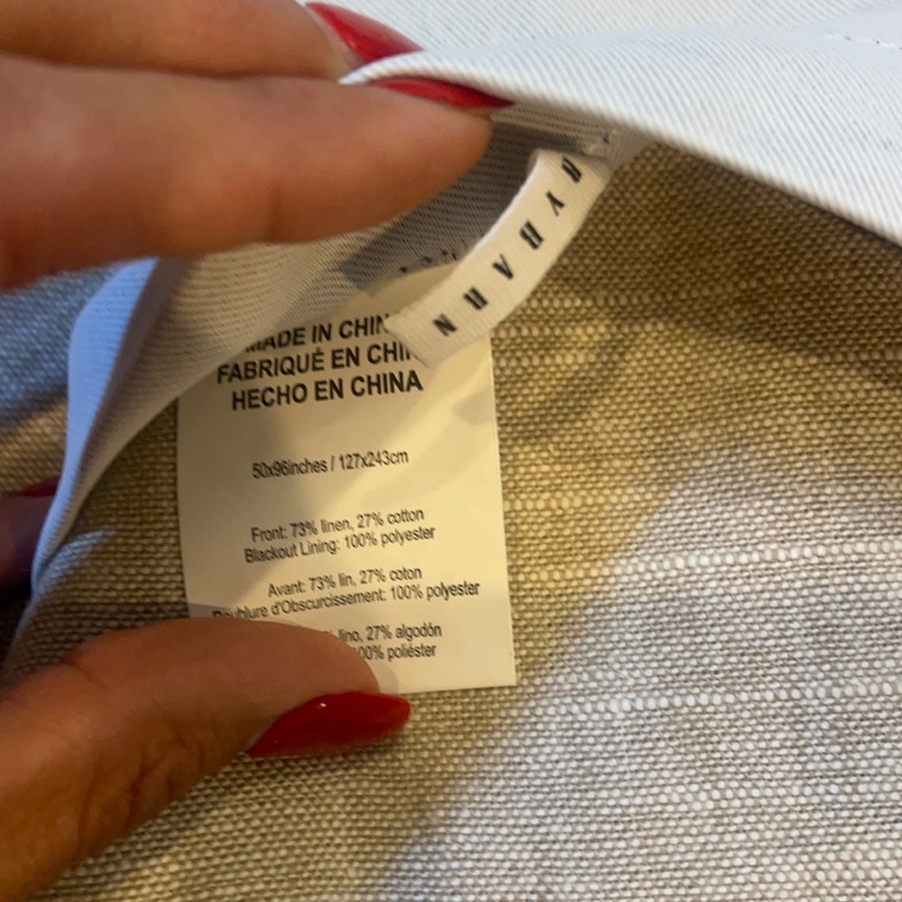 Oatmeal pottery barn linen drapes.
